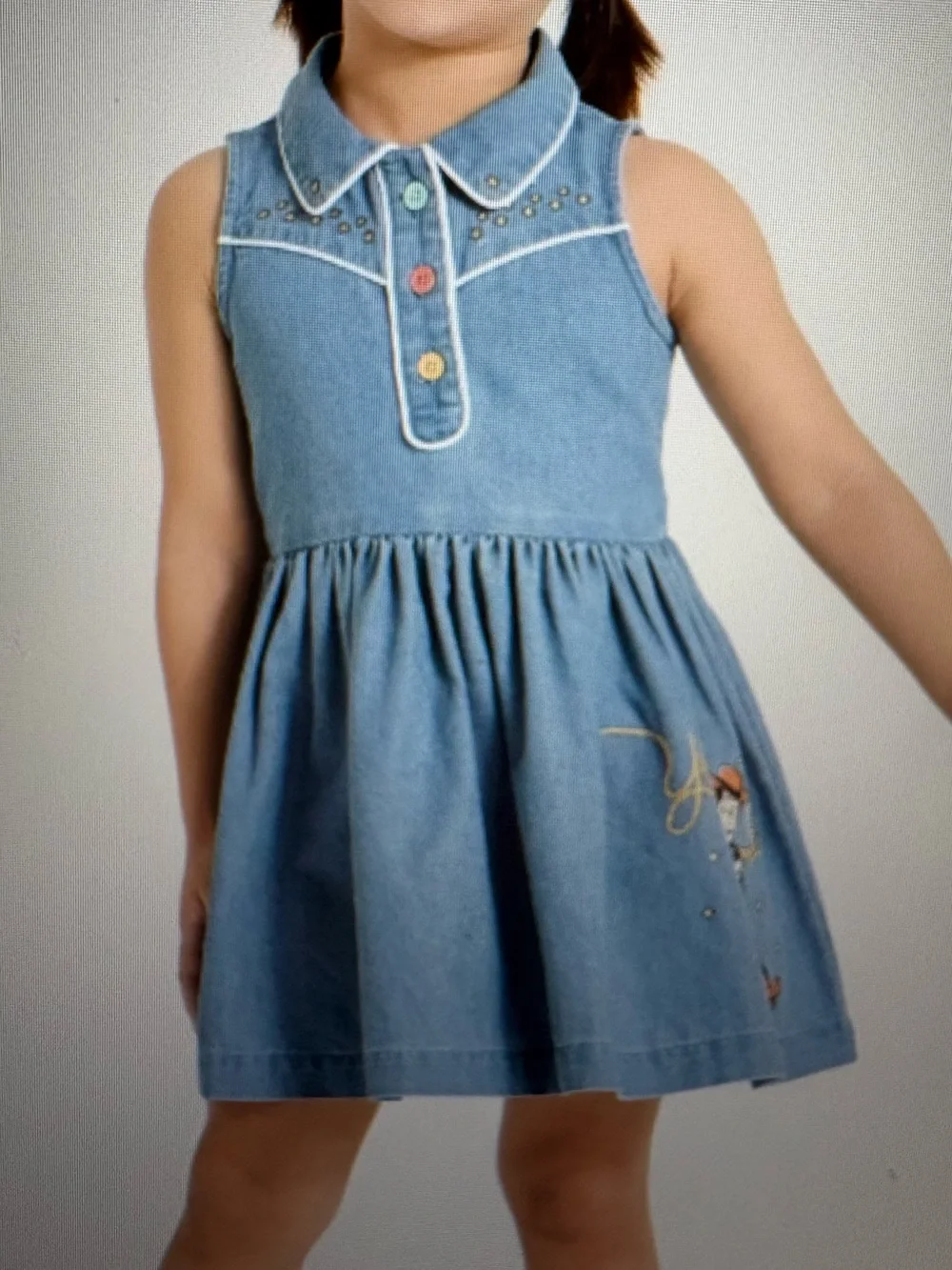 Disney Toy Story Jessie Sleeveless Chambray Dress Size 3T NWT
